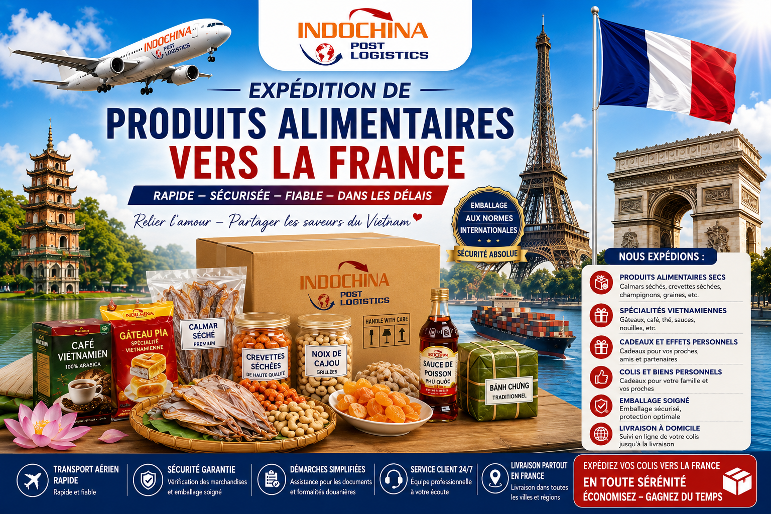 Règles pour le transport de nourriture vers la France