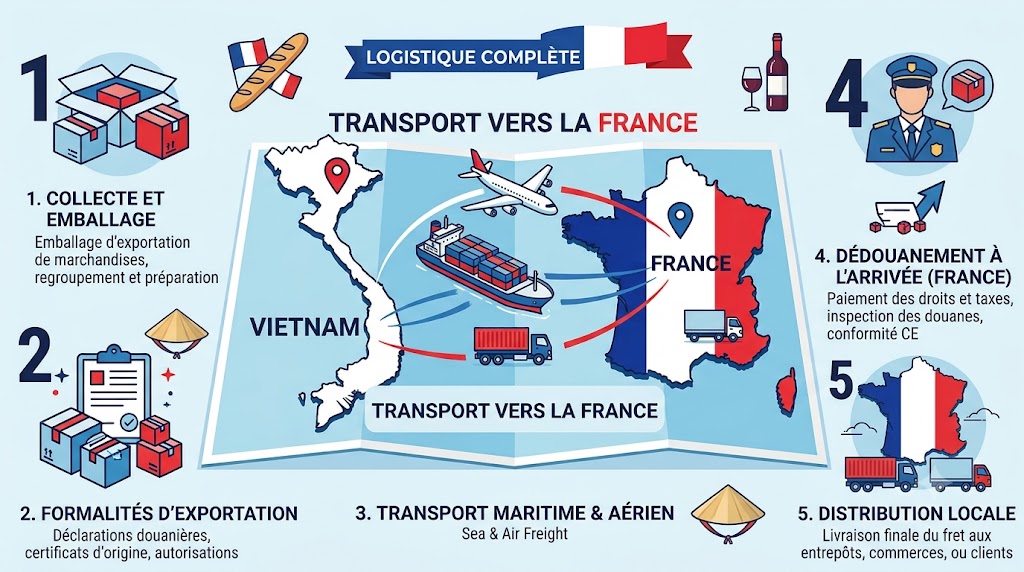 Service d’expédition de marchandises vers la France, sûr, rapide et à prix abordable