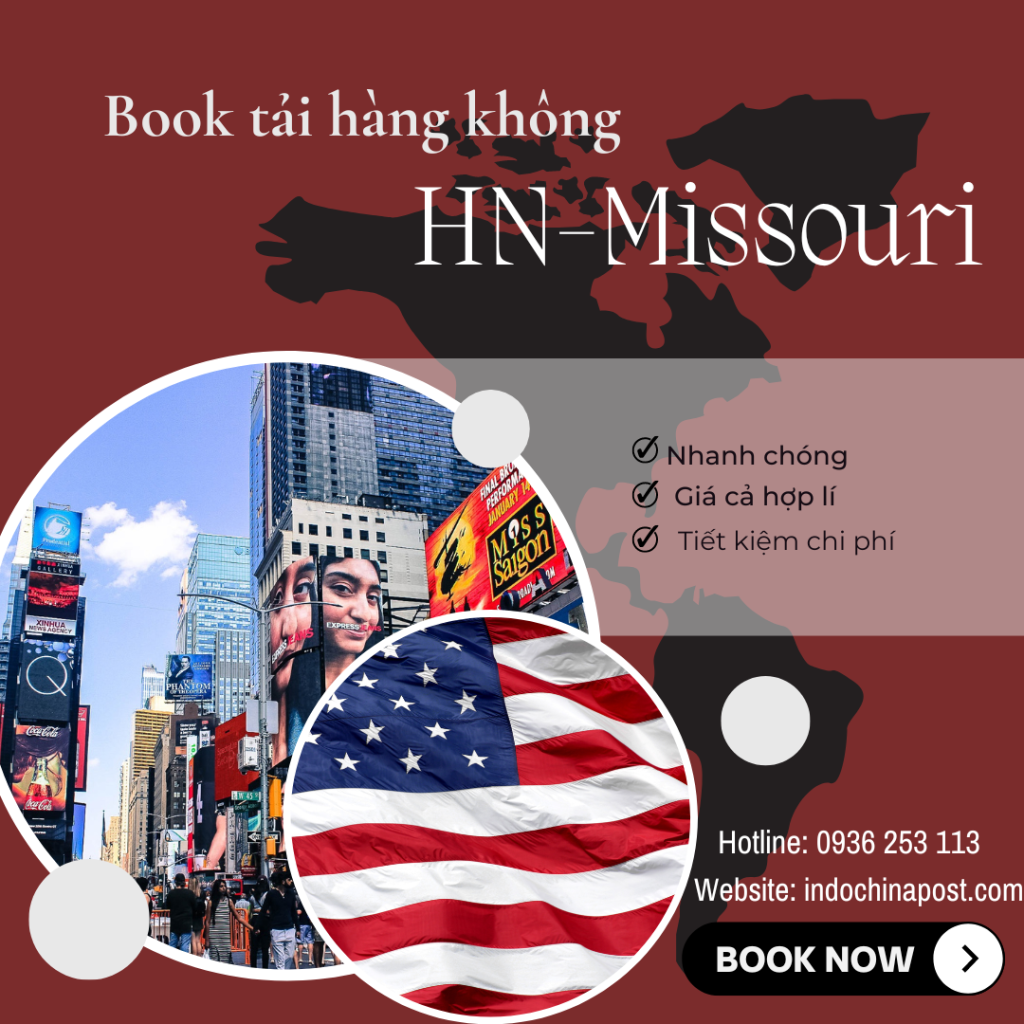 Book tải hàng không từ Hà Nội đi Missouri