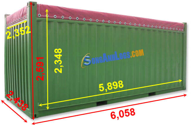 Kích Thước Container 20 feet Open TOP (OT)