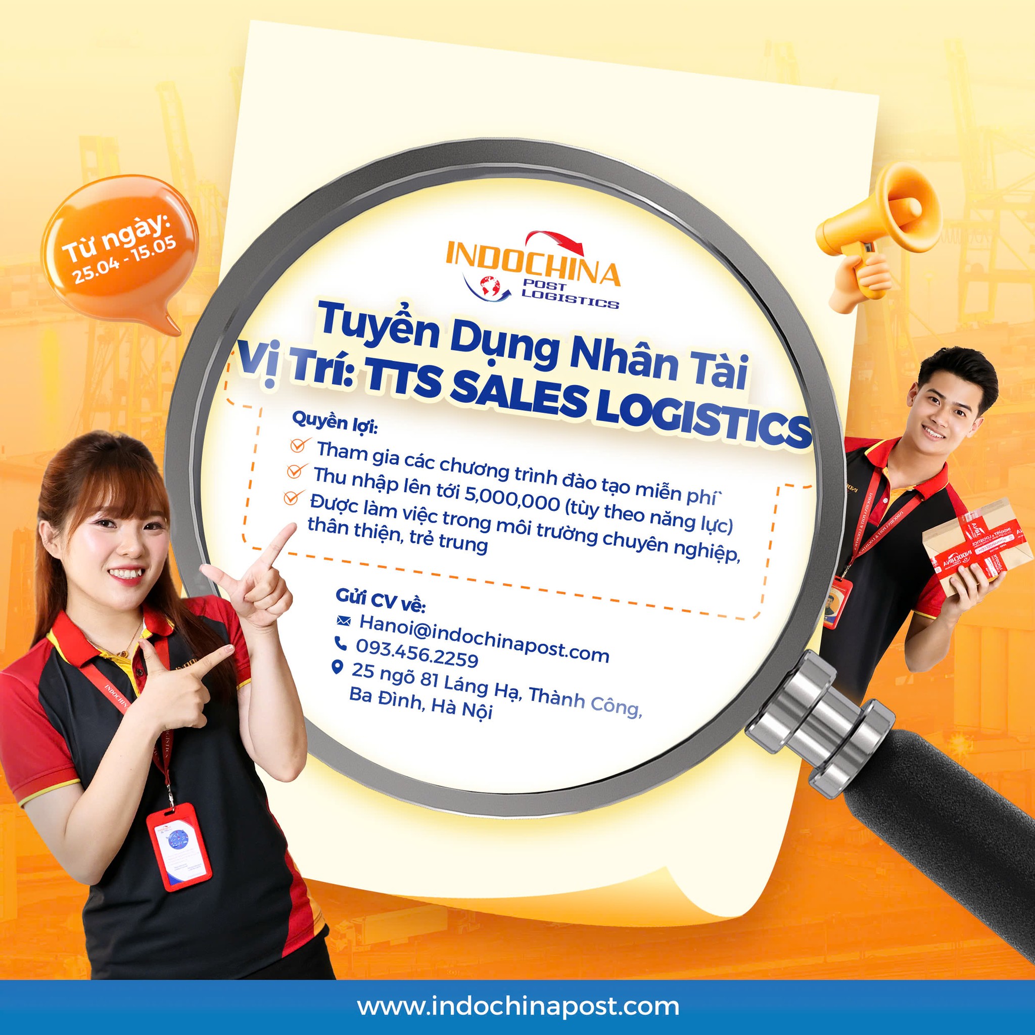Tuyển Dụng Thực Tập Sinh Sales Logistics – Indochina Post
