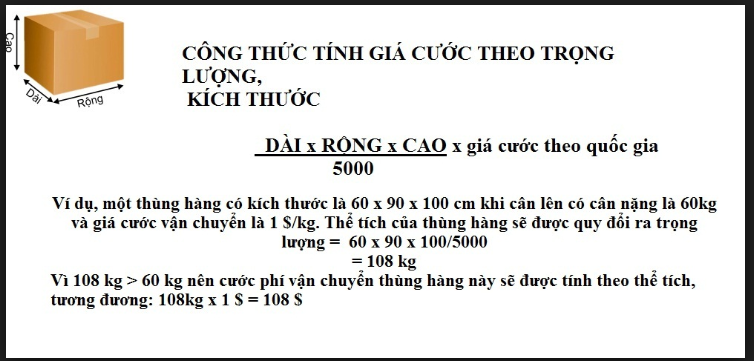 Công thức quy đổi từ thế tích ra khối lượng tính giá